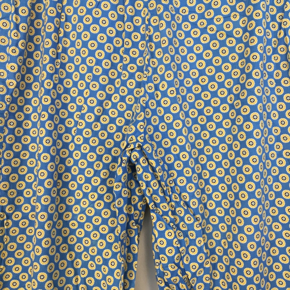 Vera Bradley Riviera Blue Yellow‎ Floral Print Cotton Size L PJ Lounge Pants - Picture 7 of 9